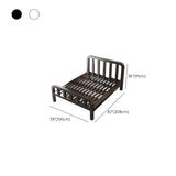 Rectangular Easy Assembly Metal Black Queen Open-Frame Bed #size