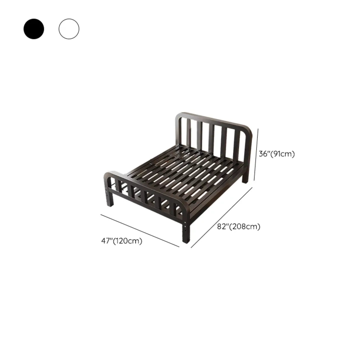 Rectangular Easy Assembly Metal Black Queen Open-Frame Bed Image - 14