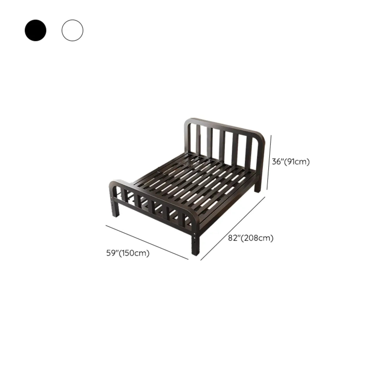 Rectangular Easy Assembly Metal Black Queen Open-Frame Bed Image - 15