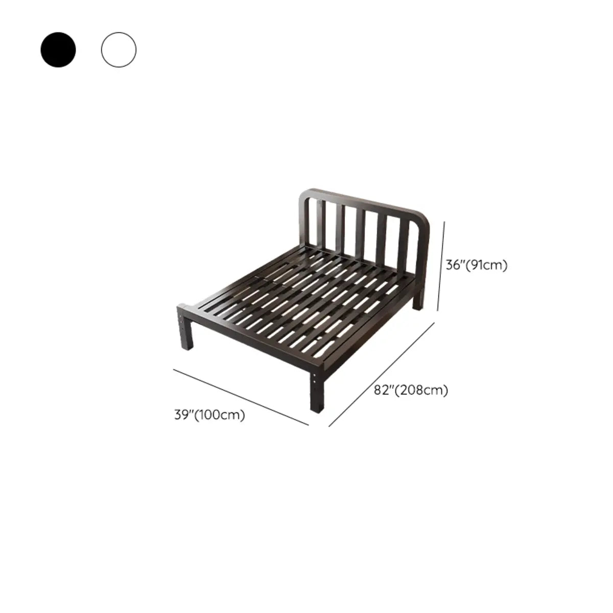 Rectangular Easy Assembly Metal Black Queen Open-Frame Bed Image - 17