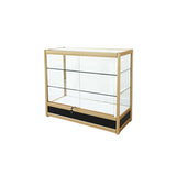 Rectangular Gold Metal Glass Short Curio Display Cabinet Image - 17