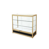 Rectangular Gold Metal Glass Short Curio Display Cabinet Image - 20