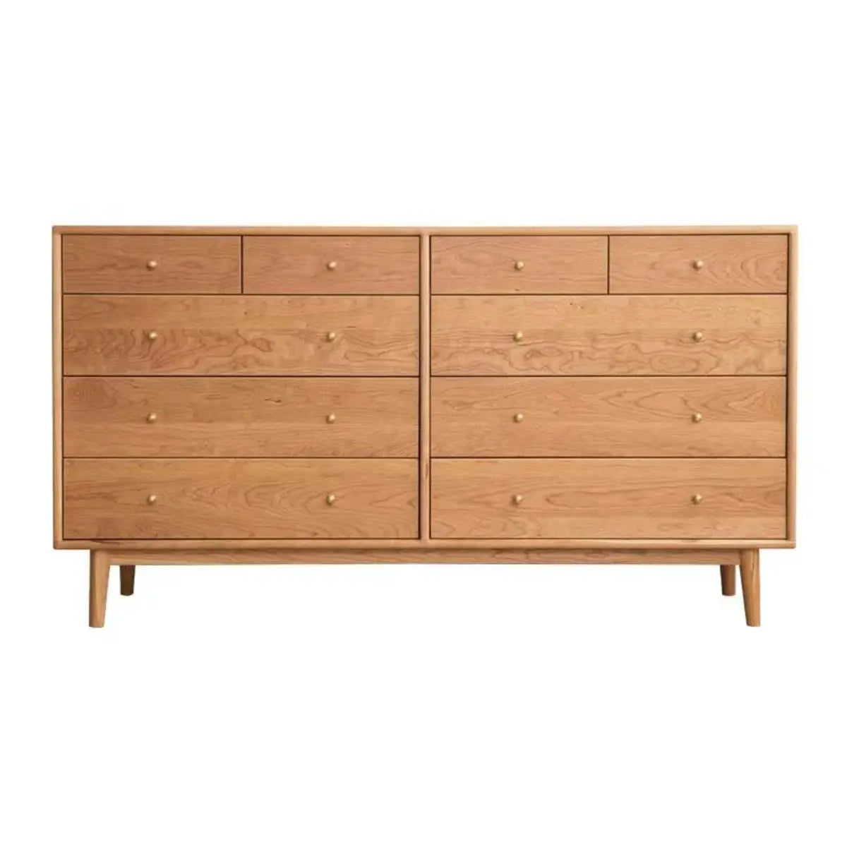 Rectangular Horizontal Oak Natural Finish Storage Dresser Image - 6