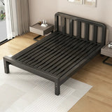 Rectangular Iron Black Queen Slat Bed with Headboard Image - 2