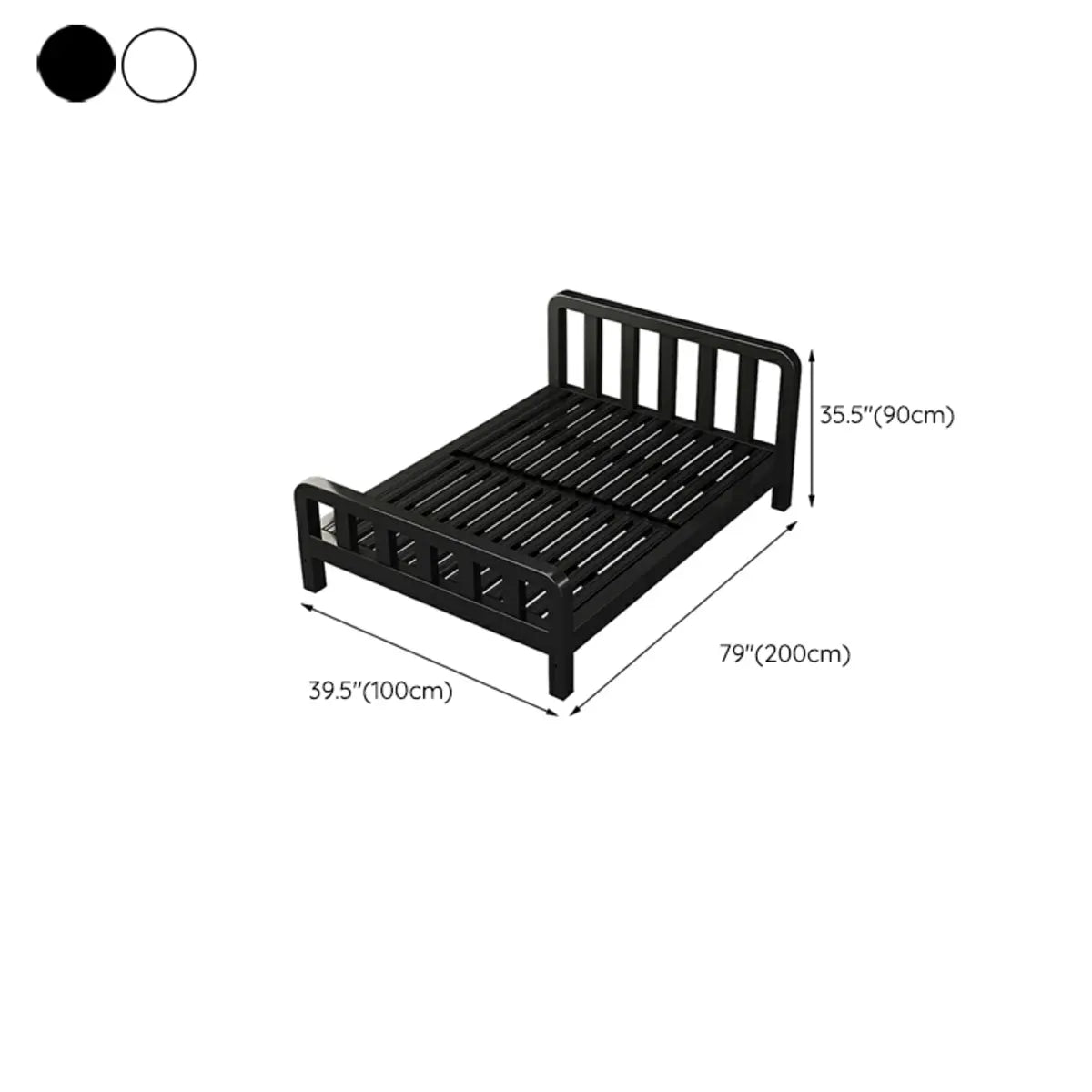 Rectangular Iron Black Queen Slat Bed with Headboard Image - 23