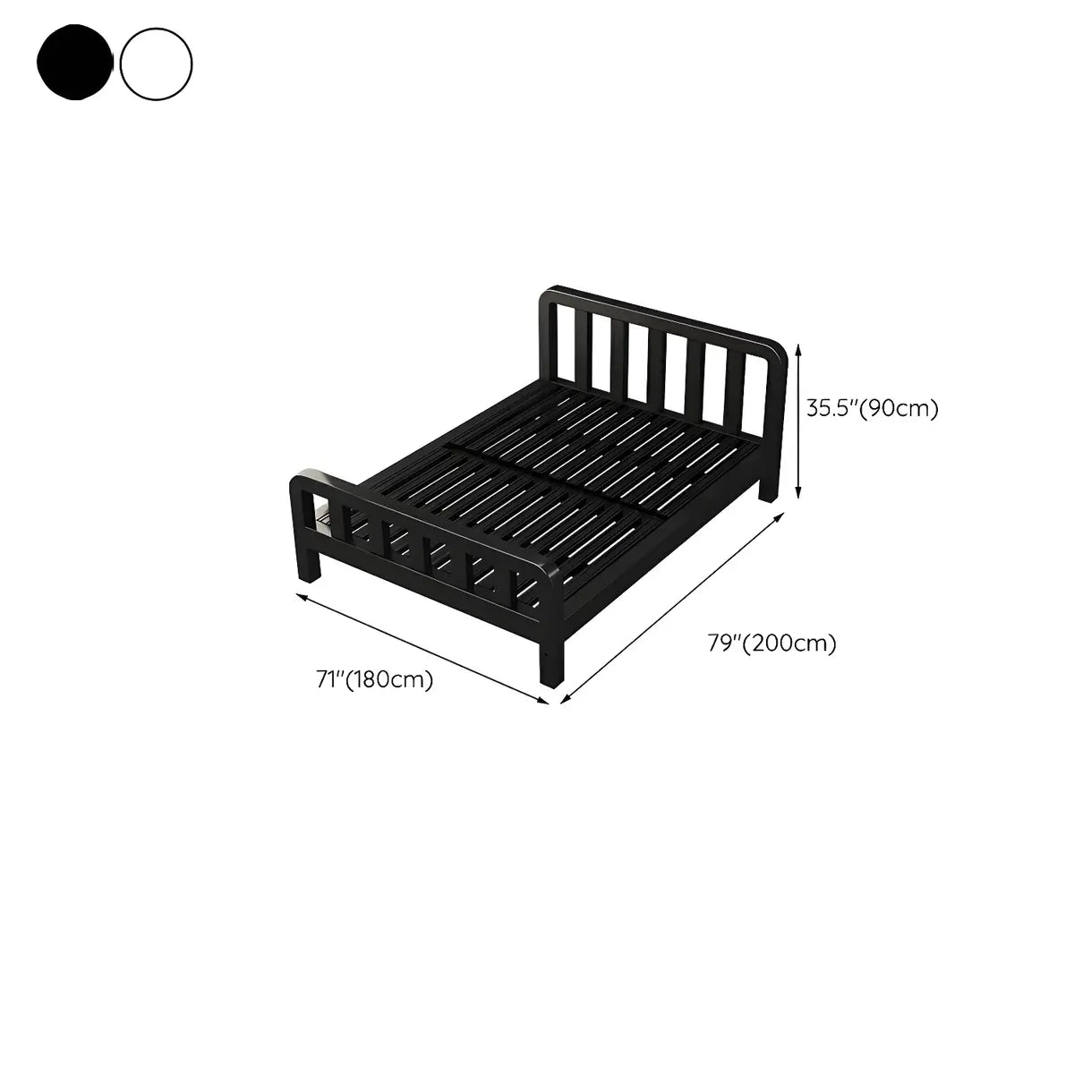 Rectangular Iron Black Queen Slat Bed with Headboard Image - 27