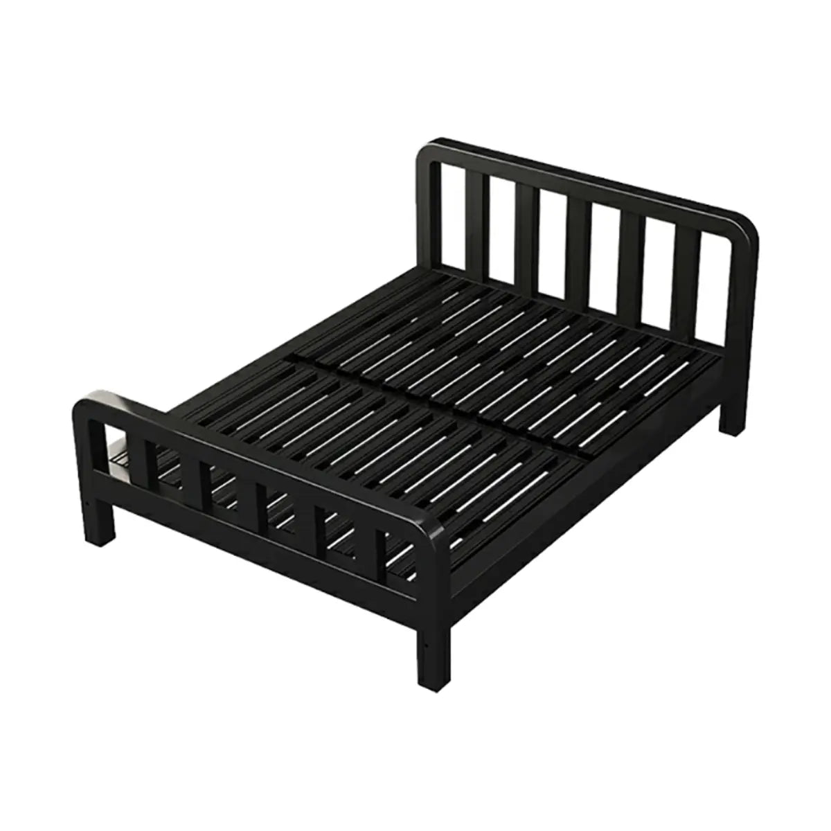 Rectangular Iron Black Queen Slat Bed with Headboard Image - 8