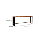 Rectangular Large Wood Brown Bar Table with Storage Image - 10