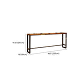 Rectangular Large Wood Brown Bar Table with Storage Image - 14