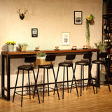 Rectangular Large Wood Brown Bar Table with Storage Image - 2