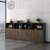 Rectangular Lockable Wooden Brown Office Storage Cabinet Image - 1