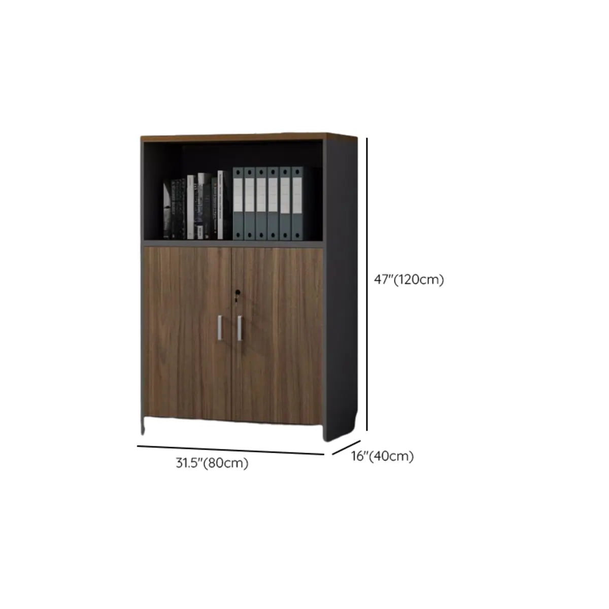 Rectangular Lockable Wooden Brown Office Storage Cabinet 