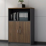 Rectangular Lockable Wooden Brown Office Storage Cabinet Image - 2