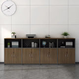 Rectangular Lockable Wooden Brown Office Storage Cabinet Image - 4