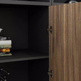 Rectangular Lockable Wooden Brown Office Storage Cabinet Image - 9