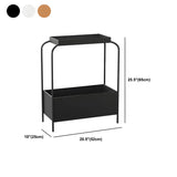 Rectangular Metal Base Black 2-Tier Storage Side Table #size