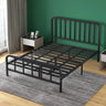 Rectangular Metal Black Easy-Assembly Queen Open-Frame Bed Image - 3