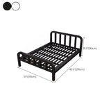 Rectangular Metal Black Headboard and Footboard Slat Bed Image - 18