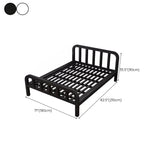 Rectangular Metal Black Headboard and Footboard Slat Bed Image - 20