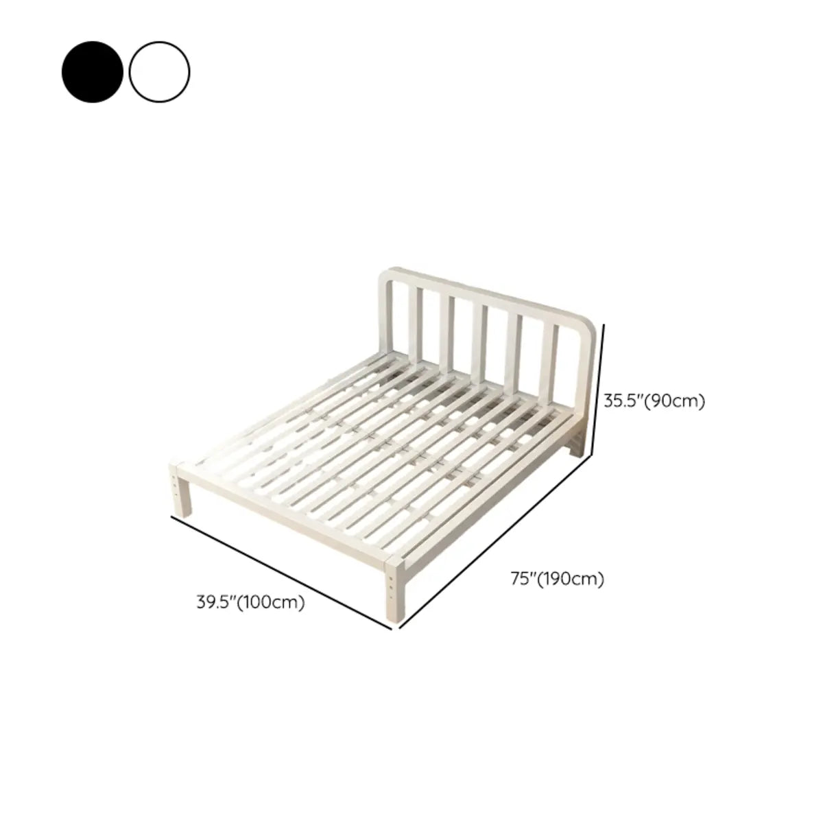 Rectangular Metal Black Queen Adjustable Height Slat Bed 