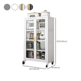 Rectangular Metal Kitchen Storage China Cabinet White Image - 34