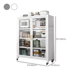 Rectangular Metal Kitchen Storage China Cabinet White Image - 35