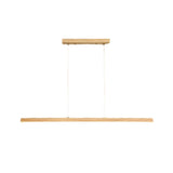 Rectangular Minimalist Wooden Island Pendant Light Image - 5