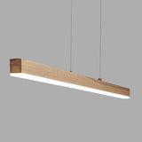 Rectangular Minimalist Wooden Island Pendant Light Image - 9