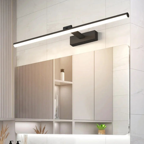 Rectangular Modern Black LED Bathroom Vanity Light Image - 1