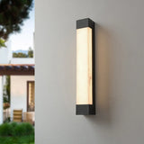 Rectangular Modern Black Steel Exterior Wall Light Image - 1