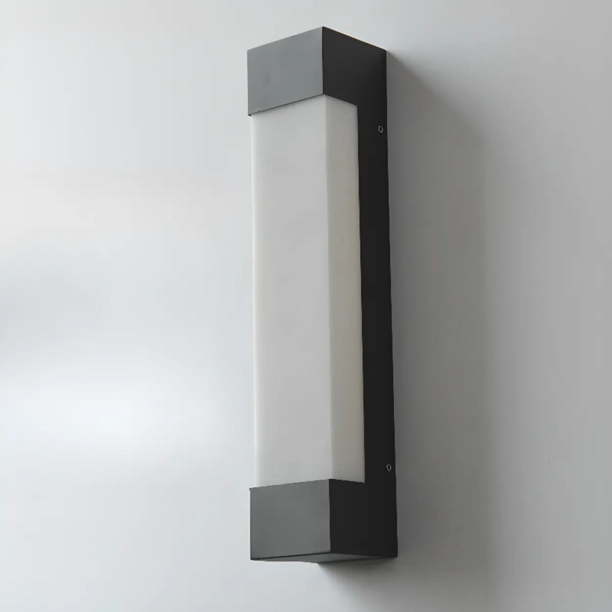 Rectangular Modern Black Steel Exterior Wall Light Image - 13