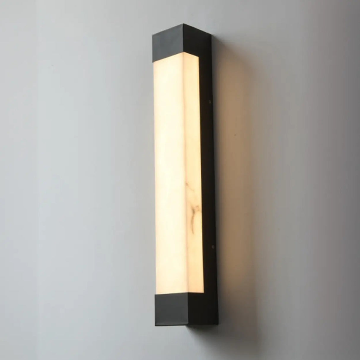 Rectangular Modern Black Steel Exterior Wall Light Image - 14