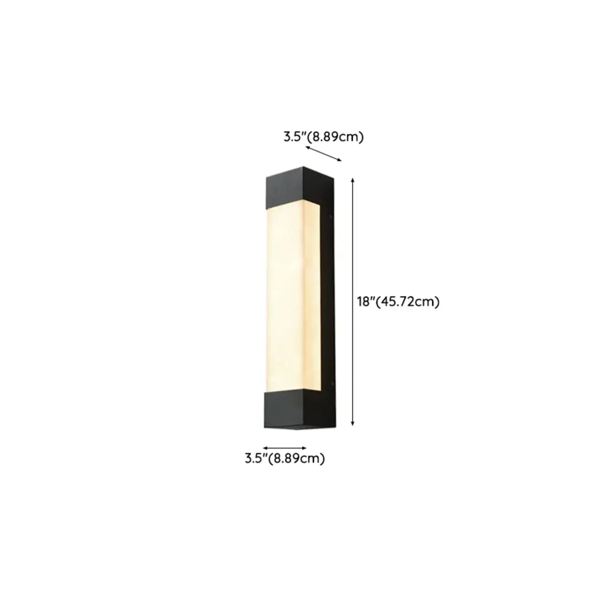 Rectangular Modern Black Steel Exterior Wall Light 