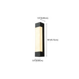 Rectangular Modern Black Steel Exterior Wall Light #size