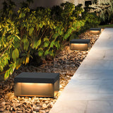 Rectangular Modern Metal Outdoor Black Table Lamp Image - 11