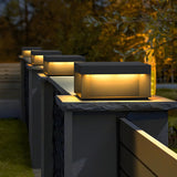 Rectangular Modern Metal Outdoor Black Table Lamp Image - 13