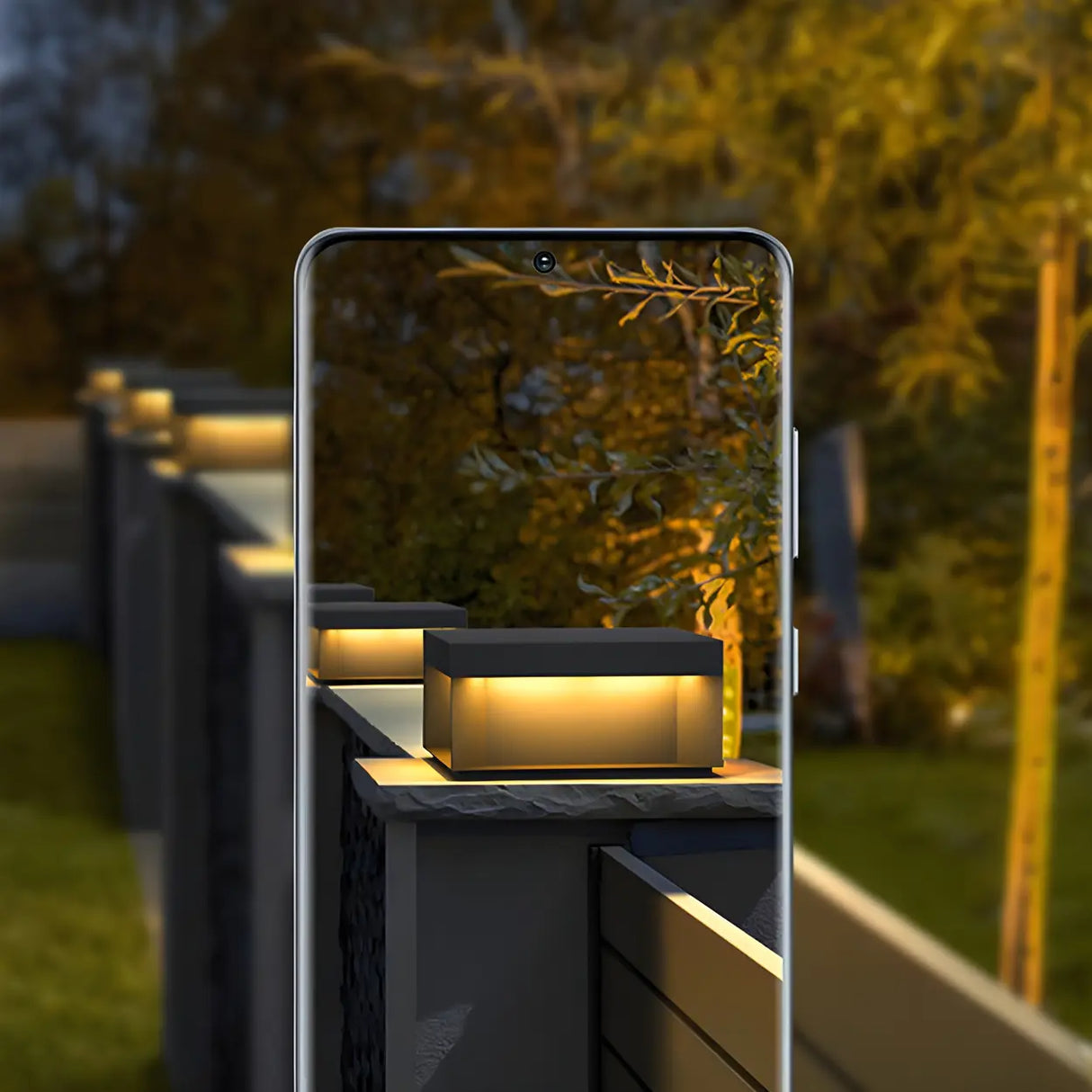 Rectangular Modern Metal Outdoor Black Table Lamp Image - 15