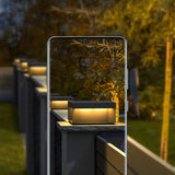 Rectangular Modern Metal Outdoor Black Table Lamp Image - 15