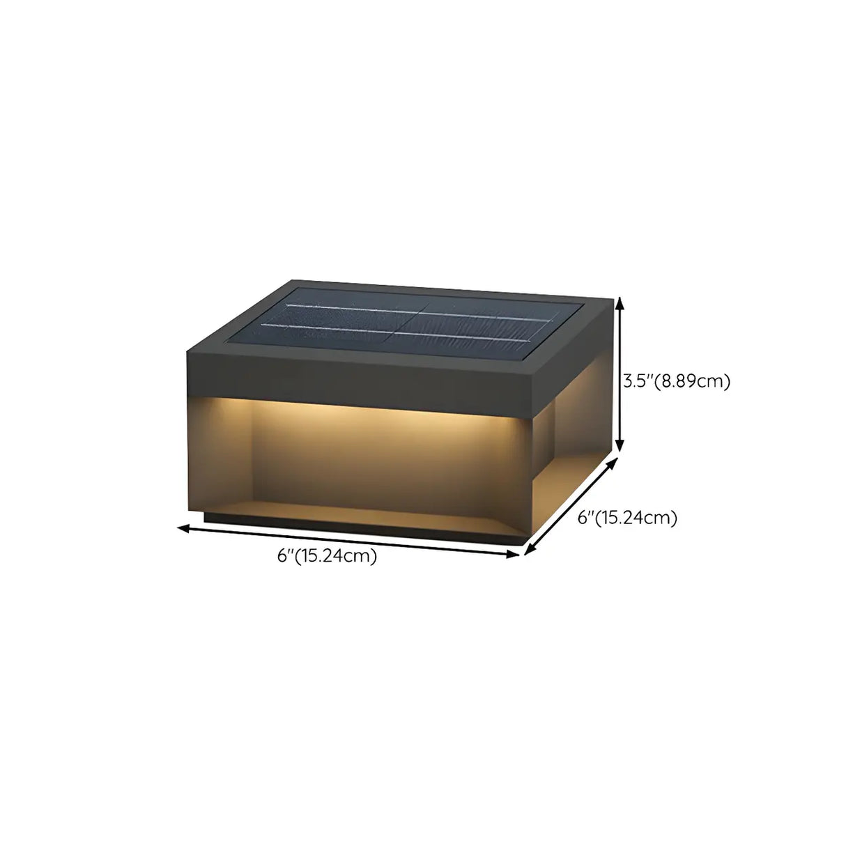 Rectangular Modern Metal Outdoor Black Table Lamp 