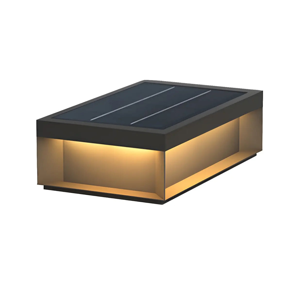 Rectangular Modern Metal Outdoor Black Table Lamp Image - 2