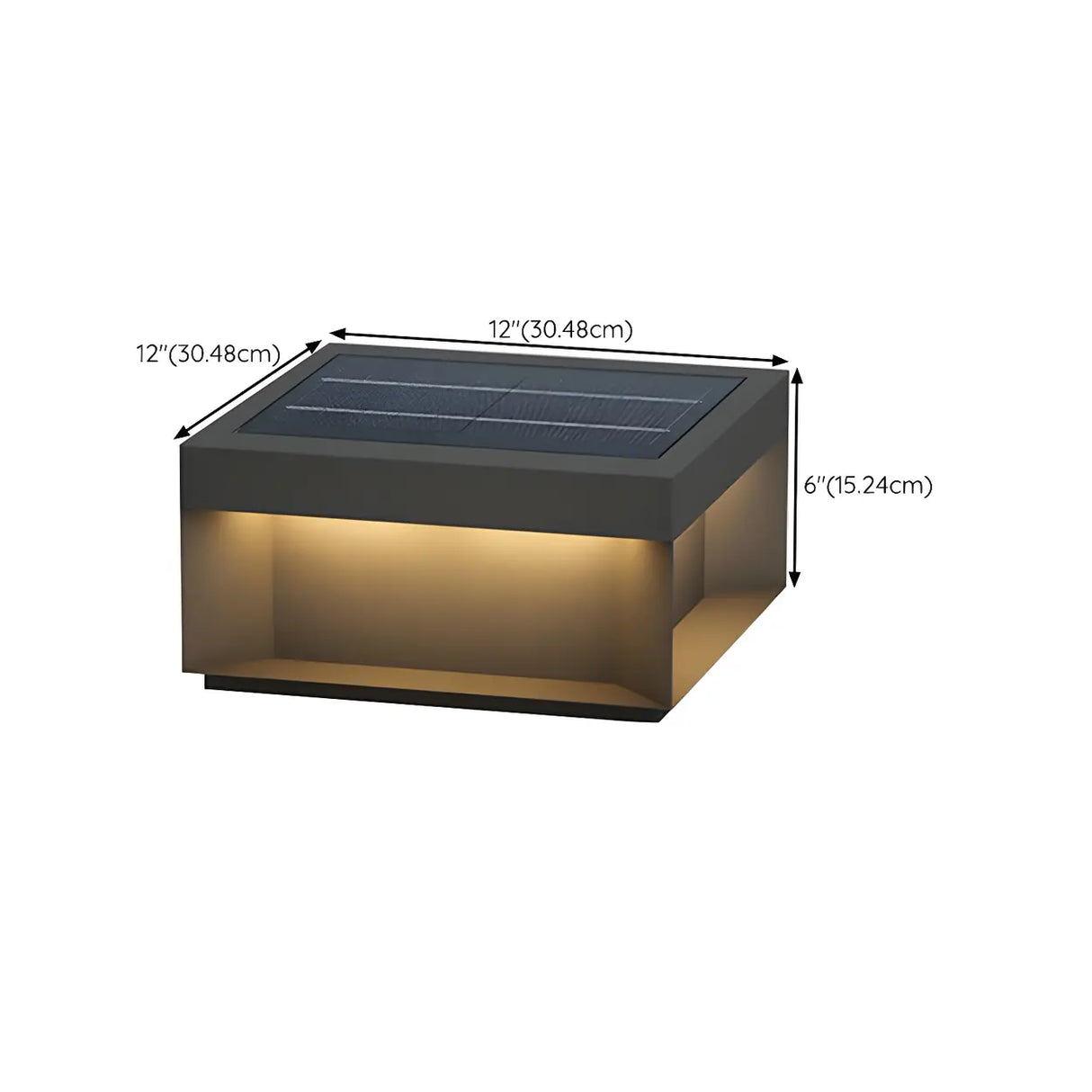 Rectangular Modern Metal Outdoor Black Table Lamp Image - 20