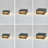 Rectangular Modern Metal Outdoor Black Table Lamp Image - 8