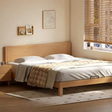 Rectangular Oak Natural King Platform Panel Bed Frame Image - 4