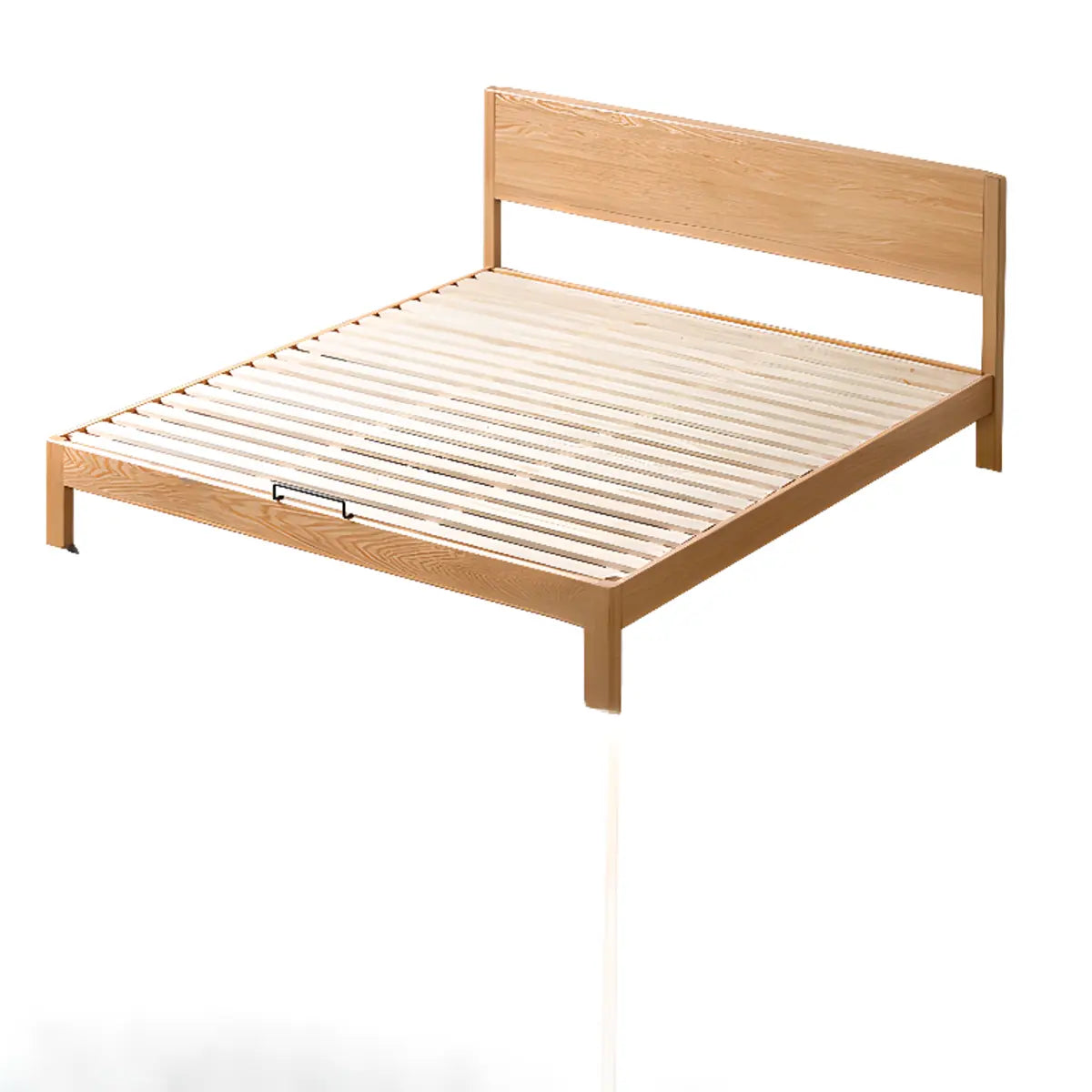 Rectangular Oak Natural King Platform Panel Bed Frame Image - 5