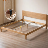 Rectangular Oak Natural King Platform Panel Bed Frame Image - 7