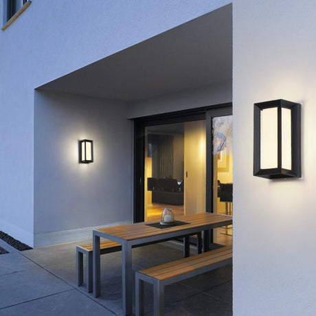 Rectangular Outdoor Modern Black Wall Sconce Image - 1