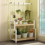 Rectangular Pine Floor Tiered Crate Plant Stand Black Image - 20