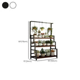 Rectangular Pine Floor Tiered Crate Plant Stand Black Image - 27