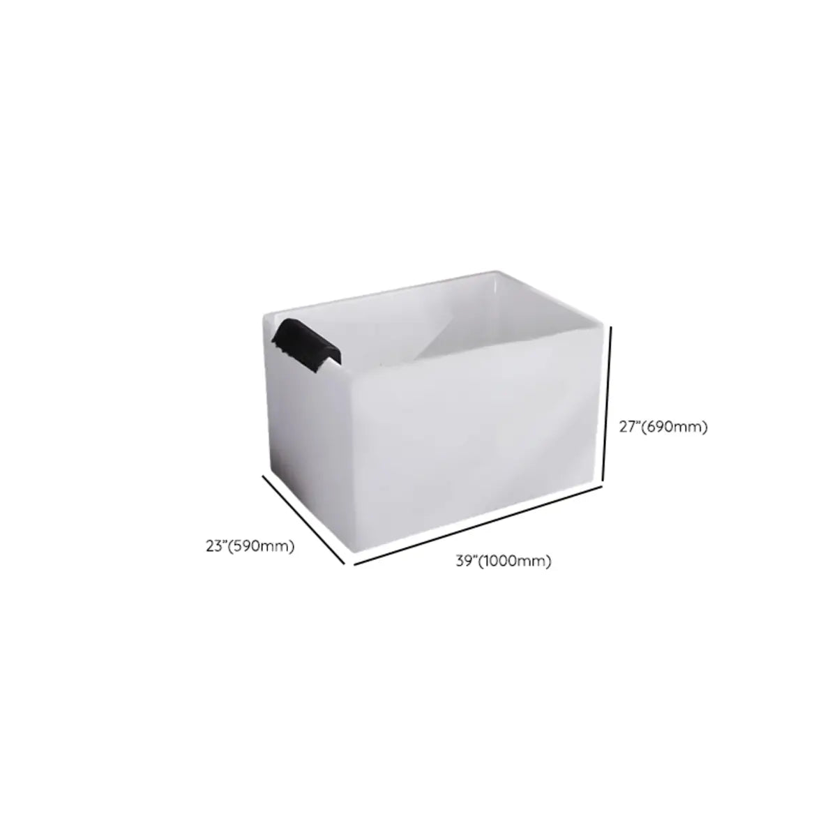 Rectangular PMMA White Small Freestanding Bathtub Image - 12