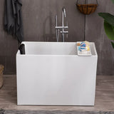 Rectangular PMMA White Small Freestanding Bathtub Image - 2